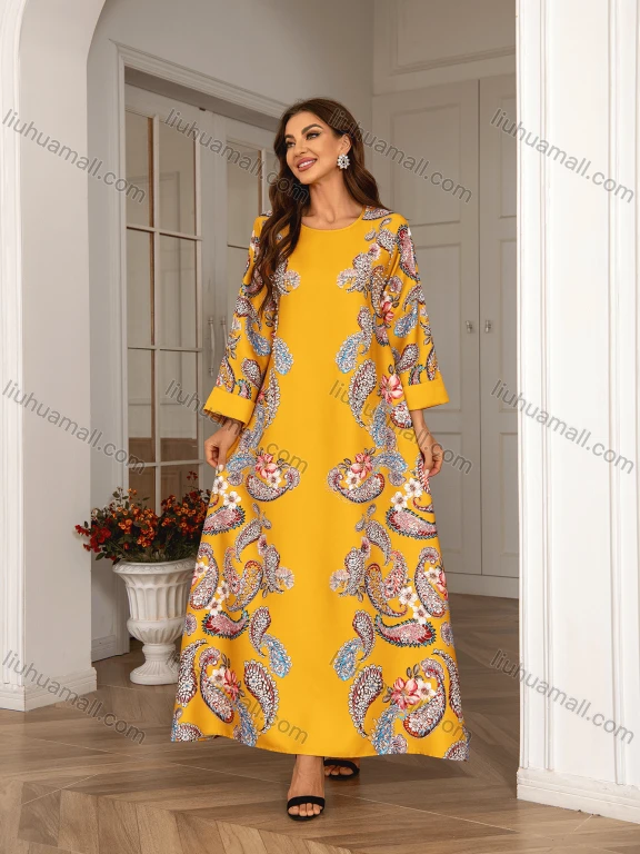 Wholesale Luxury Beaded & Pearl Embroidered Muslim Abaya, Dubai Style Flare Sleeve Modest Maxi Kaftan for Eid Ramadan