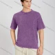 Wholesale Men's Fashion Plain Crew Neck Short Sleeve Wash Distressed T-shirt X002# Purple Clothing Wholesale Market Liuhua