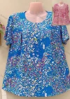 Wholesale Women's Casual Crew Neck Short Sleeve Ditsy Floral Oversized Blouse - Liuhuamall