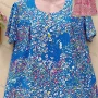 Wholesale Women's Casual Crew Neck Short Sleeve Ditsy Floral Oversized Blouse preview