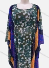 Wholesale Women's Vintage Muslim Loose Fit Allover Print Splicing Pullover Maxi Kaftan Dress - Liuhuamall