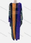 Wholesale Women's Vintage Muslim Loose Fit Allover Print Splicing Pullover Maxi Kaftan Dress - Liuhuamall