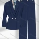 Wholesale Women's Formal Shawl Collar Double Breasted Plain Blazer & Pants 2-Piece Suit Sets Navy Clothing Wholesale Market Liuhua