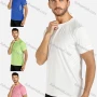 Wholesale Men's Sporty Plain Round Neck Short Sleeve Reflective Stripes Quick Dry Tee preview