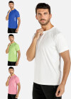 Wholesale Men's Sporty Plain Round Neck Short Sleeve Reflective Stripes Quick Dry Tee - Liuhuamall