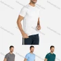Wholesale Men's Sporty Plain Quick Dry Short Sleeve Round Neck Reflective Stripes Tee preview