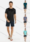 Wholesale Men's Sporty Short Sleeve Round Neck Slim Fit Quick Dry Plain Letter Print T-shirts - Liuhuamall