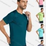 Wholesale Men's Sporty Plain Short Sleeve Round Neck Slim Fit Stretchy Quick Dry T-shirts preview