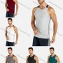 Wholesale Men's Sporty Plain Racerback Round Neck Slim Fit Stretch Tank Top preview