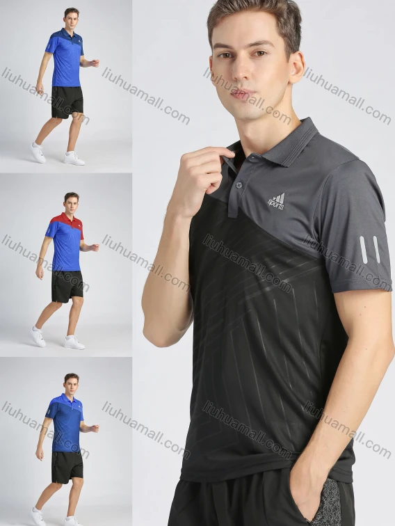 Wholesale Men's Sporty Colorblock Short Sleeve Slim Fit Quick Dry Polo Shirt, Guangzhou Clothing Wholesale Market & Suppliers - LIUHUAMALL, Men