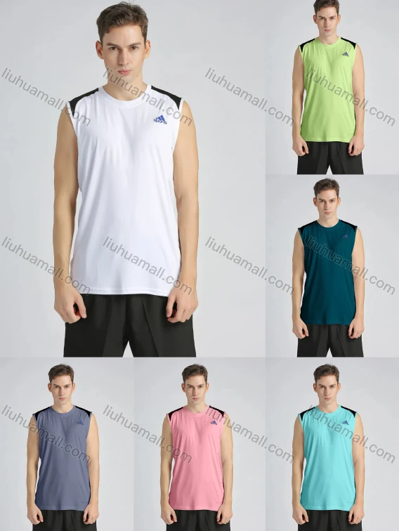Wholesale Men's Athletic Quick Dry Plain Crew Neck Sleeveless Contrast Color Tank Top, Guangzhou Clothing Wholesale Market & Suppliers - LIUHUAMALL, Men