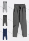 Wholesale Men's Sporty Plain Striped Trim Drawstring Zipper Pockets Pants - Liuhuamall