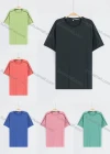 Wholesale Men's Sporty Plain Round Neck Short Sleeve Tee - Liuhuamall