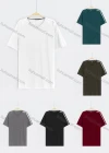 Wholesale Men's Casual Plain Reflective Stripes Round Neck Short Sleeve Tee - Liuhuamall