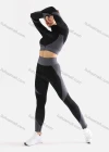 Wholesale Women's 2 Piece Colorblock Workout Outfits Sports Long Sleeve Top Seamless Leggings Yoga Gym Activewear Set AB31# - Liuhuamall