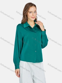 Wholesale Women's Casual Plain Long Sleeve Shirts LL-33024#, LIUHUA CLOTHING WHOLESALE