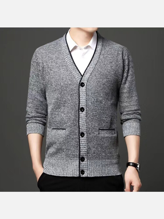 Men's Casual Long Sleeve Button Down Knit Cardigans, Clothing Wholesale Market -LIUHUA, Cardigans