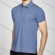 Wholesale Men's Casual Plain Embroidery Short Sleeve Striped Trim Split Side Polo Shirt LF010# Blue Clothing Wholesale Market Liuhua