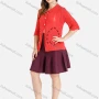 Wholesale Women's Rib-knit Button Down Cut Out Half Sleeve Knit Cardigan preview