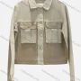 Wholesale Women's Casual Collared Long Sleeve Colorblock Button Down Flap Pockets Denim Jacket preview