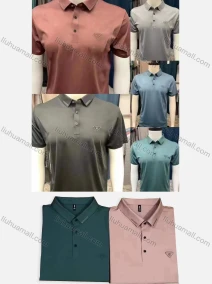 Wholesale Men's Casual Plain Logo Short Sleeve Polo Shirt, LIUHUA CLOTHING WHOLESALE