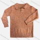 Wholesale Girl's Casual Lapel Long Sleeve Button Down Knit Sweater Orange Clothing Wholesale Market Liuhua