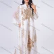 Wholesale Women's Islamic Muslim Embroidered Sequin Floral Maxi Abaya Dress White Guangzhou Clothing Wholesale Market & Suppliers -LIUHUAMALL