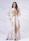 Wholesale Women's Islamic Muslim Embroidered Sequin Floral Maxi Abaya Dress - Liuhuamall