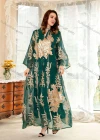 Wholesale Women's Islamic Muslim Embroidered Sequin Floral Maxi Abaya Dress - Liuhuamall