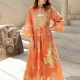 Wholesale Women's Islamic Muslim Embroidered Sequin Floral Maxi Abaya Dress Orange Guangzhou Clothing Wholesale Market & Suppliers -LIUHUAMALL