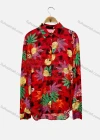 Wholesale Women's Vintage Long Sleeve Leaf Print Button Down Shirts - Liuhuamall