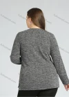 Wholesale Women's Elegant Round Neck Long Sleeve Floral Embroidery Slit Hem Knit Top - Liuhuamall