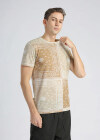 Wholesale Men's Cotton Casual Patchwork Paisley Print Short Sleeve Tee - Liuhuamall