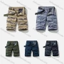 Wholesale Boys Casual Striped Flap Pockets Cargo Shorts With Belt 28001# preview
