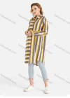 Wholesale Women's Collared Long Sleeve Button Down Tunic Bold Stripe Print Shirt Dress - Liuhuamall