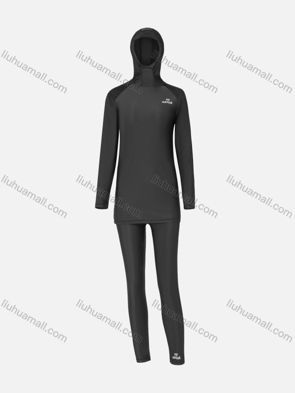 Wholesale Women's Muslim Athletic Plain Label Full Coverage Swimwear Burkini Swimsuit 2 Piece Set