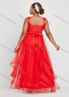 Wholesale Women's Elegant Sleeveless Plain V Neck Sequin Lace Maxi Evening Dress - Liuhuamall