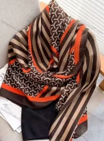 Wholesale Custom Design Chiffon Silk Scarf for Women Shawls Wraps Long Hijabs Luxury Brand Floral Printed Scarf, LIUHUA CLOTHING WHOLESALE