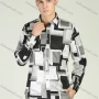 Wholesale Men's Casual Long Sleeve Button Down Geometric Print Shirt preview