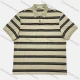 Wholesale Men's Striped Polo Shirt - Khaki with Black Stripes, Short Sleeve, 3-Button Collar Khaki Clothing Wholesale Market Liuhua
