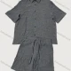 Wholesale Men's Gray Casual Set Wholesale - Short Sleeve Shirt & Matching Shorts, Lightweight Fabric, Bulk Order Discounts Gray Clothing Wholesale Market Liuhua
