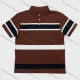 Wholesale Men's Brown Polo Shirt Wholesale - Blue/White Striped Collar, 2-Button Placket, Slim Fit, Custom Logo Brown Clothing Wholesale Market Liuhua