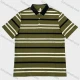Wholesale Men's Green Black White Striped Polo Wholesale - 3-Button Collar, Short Sleeve, Cotton Blend, Bulk Orders Green Clothing Wholesale Market Liuhua