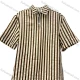 Wholesale Men's Beige Brown Striped Polo Shirt Wholesale - 3-Button Collar, Short Sleeve, Cotton Blend, Bulk Orders Brown Clothing Wholesale Market Liuhua