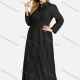 Wholesale Women's Plus Size Casual Button Long Sleeve Maxi Denim Shirt Dress Black Clothing Wholesale Market Liuhua