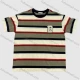 Wholesale Men's Beige Multi-Stripe T-Shirt Wholesale - Soft Cotton, Crew Neck, B Logo, Bulk Order Discounts Beige Multi-Stripe Clothing Wholesale Market Liuhua