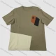Wholesale Men's Olive Green Patchwork T-Shirt Wholesale - Geometric Chest Design, B Logo, Soft Cotton, Bulk Discounts Olive Drab Clothing Wholesale Market Liuhua