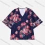 Wholesale Women's Summer Floral Bat Wings Mesh Sleeve V Neck Casual Top preview