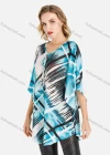 Wholesale Women's Casual 3/4 Cape Sleeve Lace Up Front Baroque Print Blouse - Liuhuamall