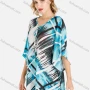 Wholesale Women's Casual 3/4 Cape Sleeve Lace Up Front Baroque Print Blouse preview